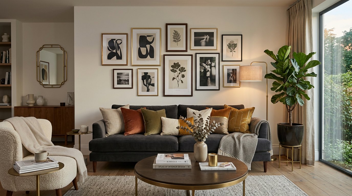 Elegantly decorated modern living room interior