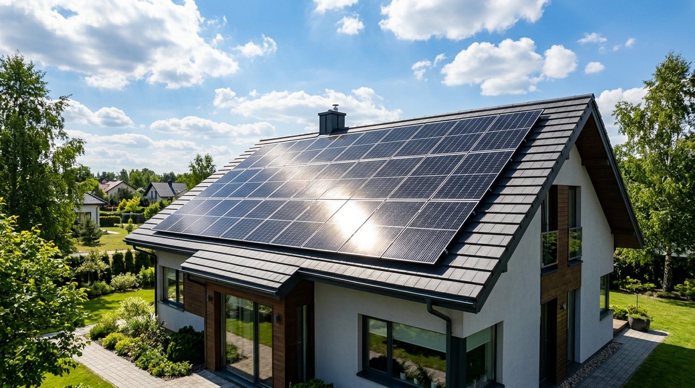 Sleek solar panels installed on a residential roof